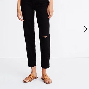 Madewell The Perfect Vintage Jean in Stone Black: Knee-Slit Edition